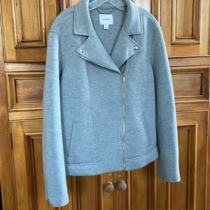 Old Navy, XXL Tall, grey, biker style, sweatshirt material, jacket. Gently worn.